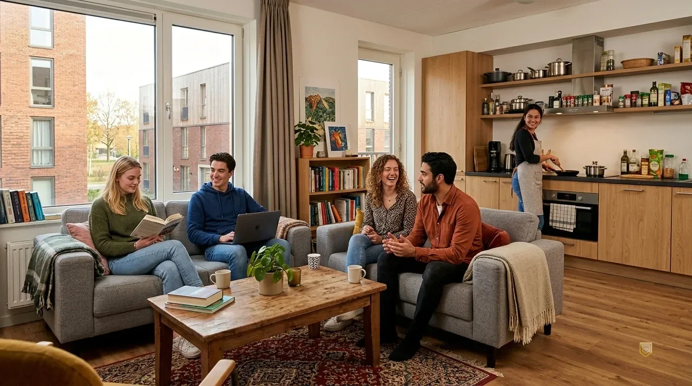 Gedeelde woonkamer per verdieping op Campus ZILT